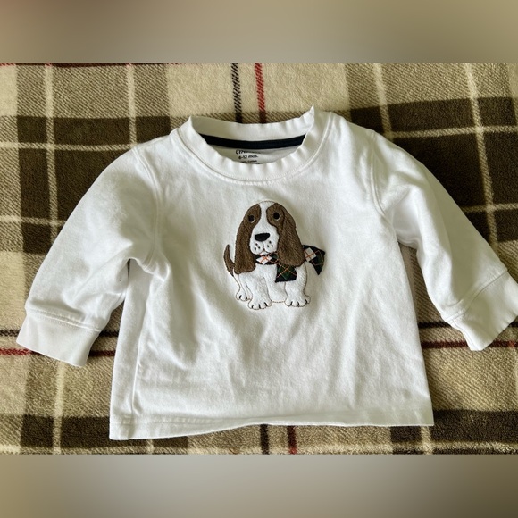 Gymboree Baby Boy Cotton Long Sleeve Long Sleeve Tee with Basset Hound - Picture 1 of 2